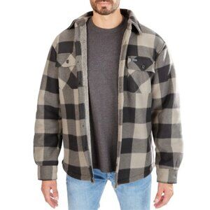 Smith's Workwear Men's Sherpa-Lined Plaid Microfleece Shirt Jacket - 2XL